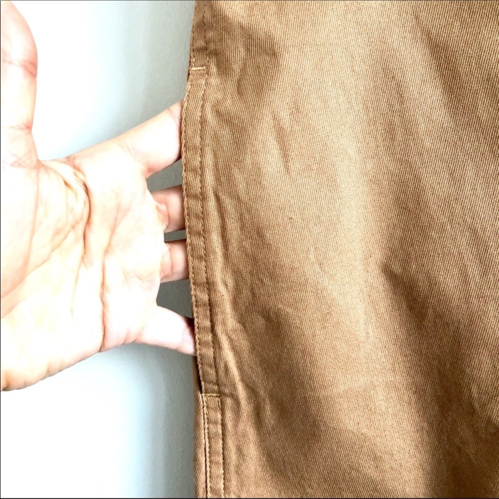 Ann Taylor Tan Double Ruffle Midi Skirt Sz 8 - Picture 6 of 8